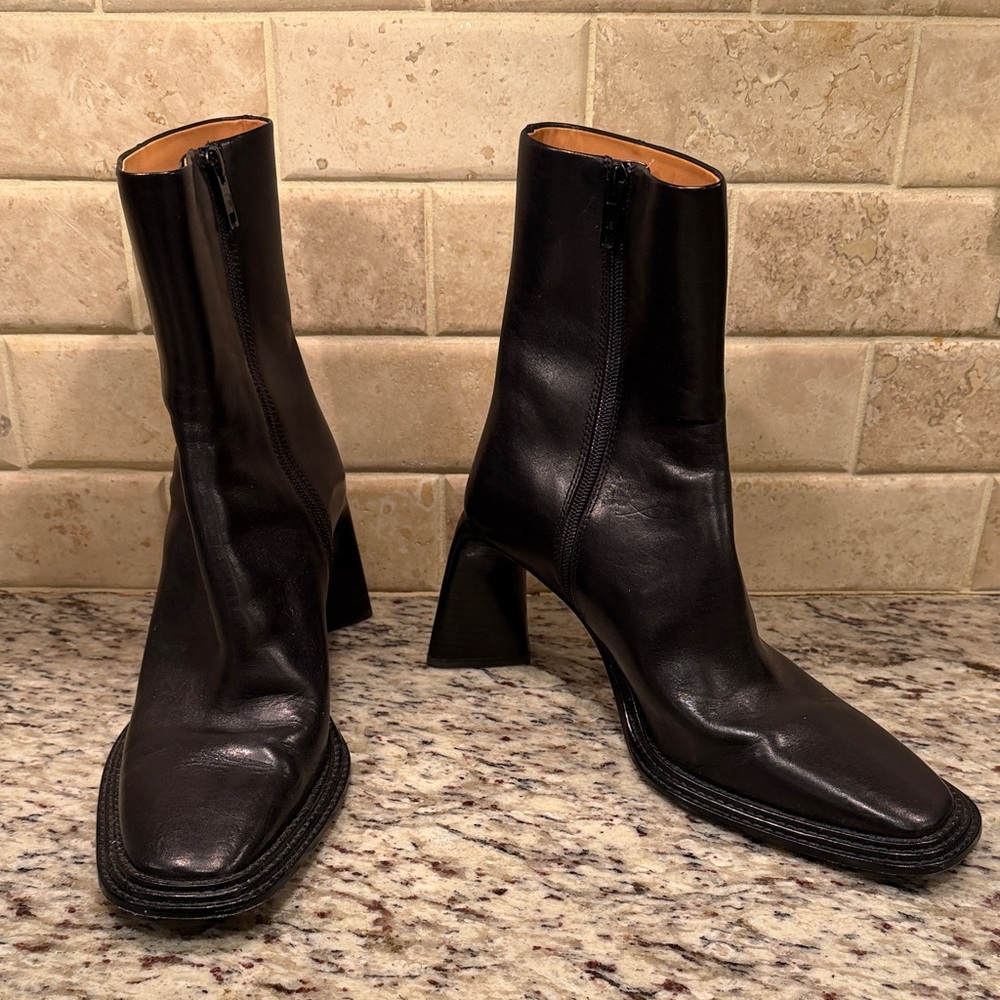 Alexander Wang Leather Square Toe Boots